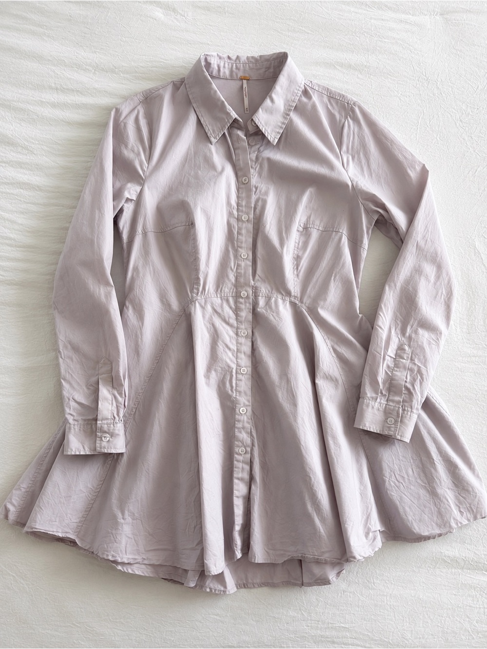 Free People Babydoll Button Front Tunic Dress Soft Lavender - Picture 4 of 8